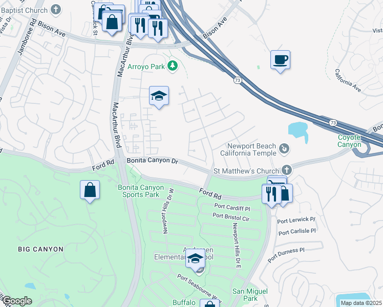 map of restaurants, bars, coffee shops, grocery stores, and more near 59 Victoria in Newport Beach