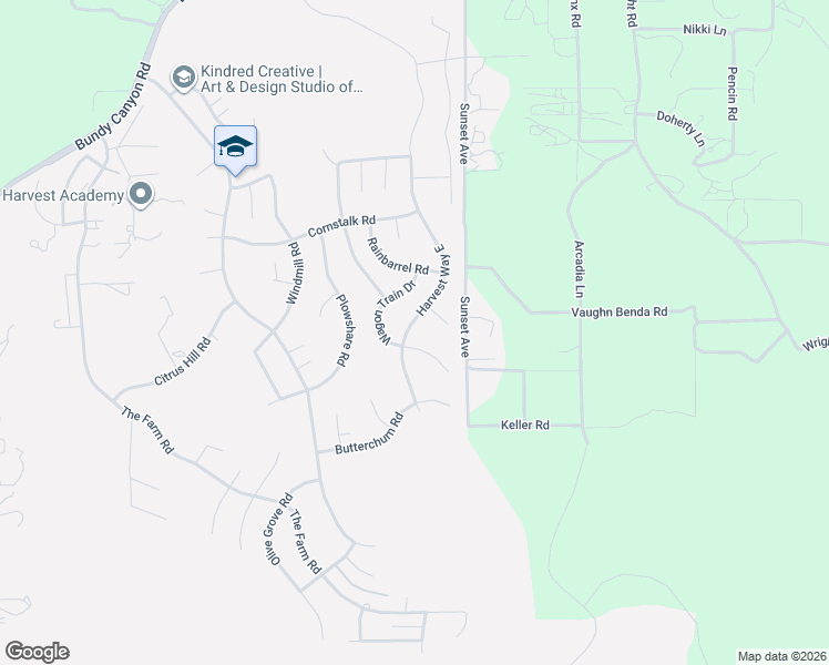 map of restaurants, bars, coffee shops, grocery stores, and more near 33784 Harvest Way East in Wildomar