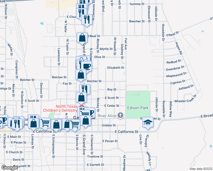 map of restaurants, bars, coffee shops, grocery stores, and more near in Gainesville