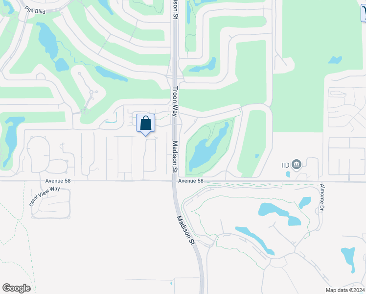 map of restaurants, bars, coffee shops, grocery stores, and more near 57780 Troon Way in La Quinta