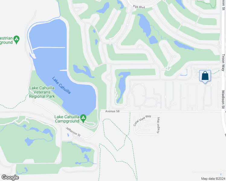 map of restaurants, bars, coffee shops, grocery stores, and more near 57600 Interlachen in La Quinta