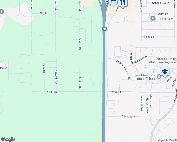 map of restaurants, bars, coffee shops, grocery stores, and more near 33780 Zeiders Road in Menifee
