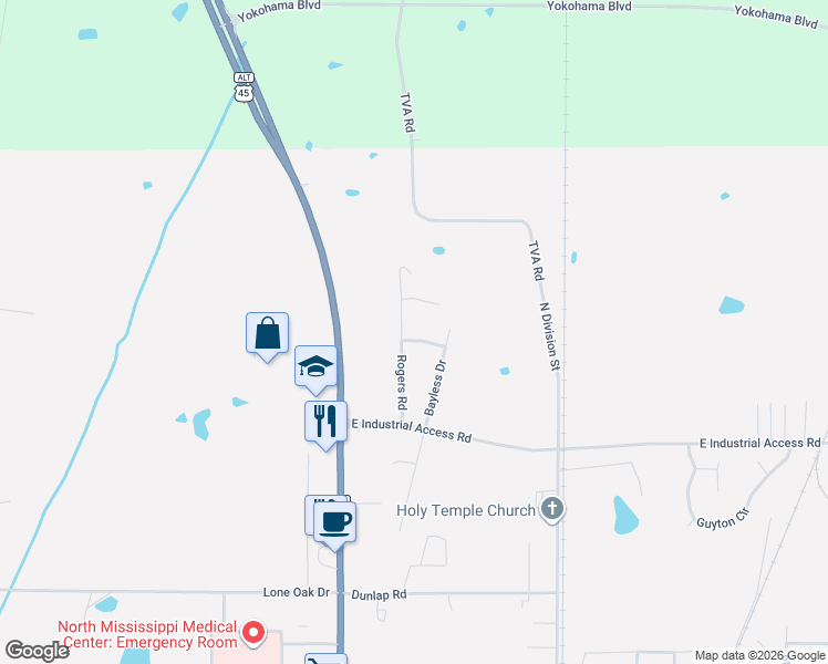 map of restaurants, bars, coffee shops, grocery stores, and more near 1-99 Linwood Drive in West Point
