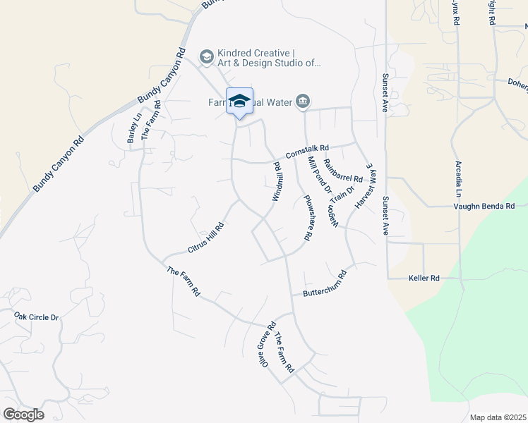 map of restaurants, bars, coffee shops, grocery stores, and more near 33823 Windmill Road in Wildomar