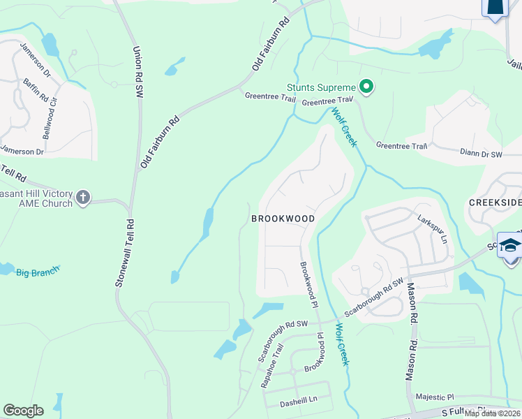 map of restaurants, bars, coffee shops, grocery stores, and more near 4915 Wolfcreek View in College Park