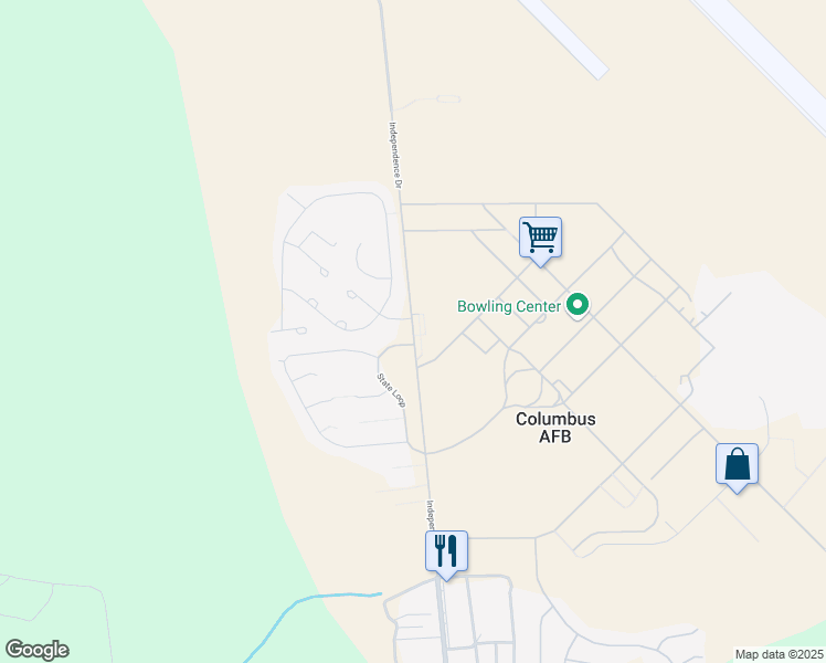 map of restaurants, bars, coffee shops, grocery stores, and more near Independence Drive in Columbus