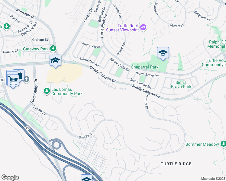 map of restaurants, bars, coffee shops, grocery stores, and more near 32 Shade Tree in Irvine