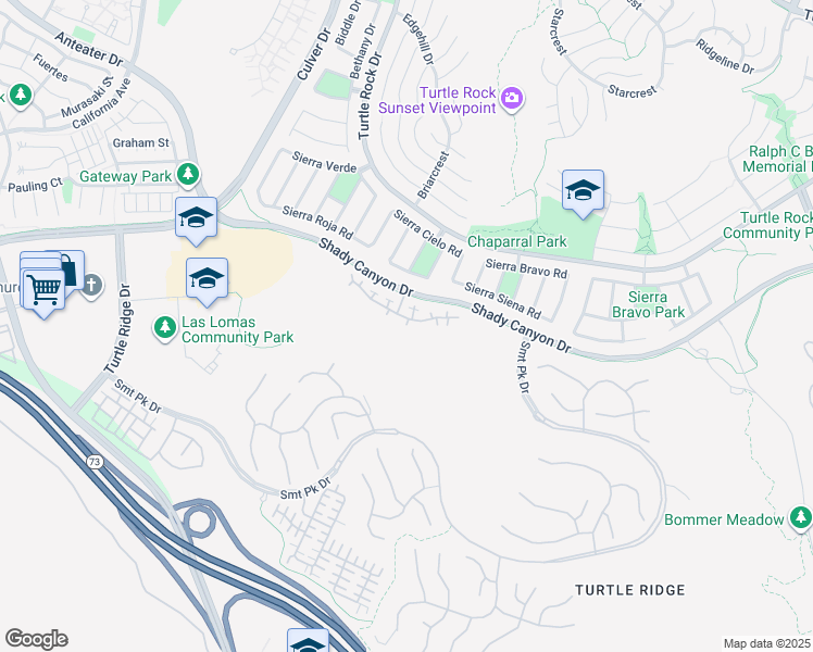 map of restaurants, bars, coffee shops, grocery stores, and more near 32 Shade Tree in Irvine