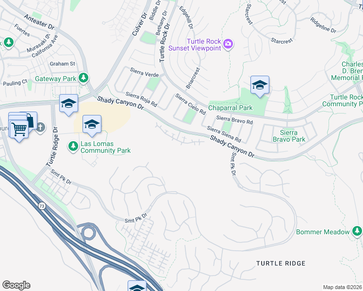 map of restaurants, bars, coffee shops, grocery stores, and more near 24 Shade Tree in Irvine
