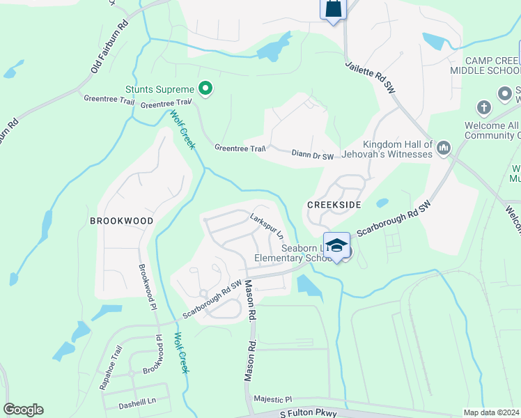map of restaurants, bars, coffee shops, grocery stores, and more near 4884 Antelope Cove in College Park