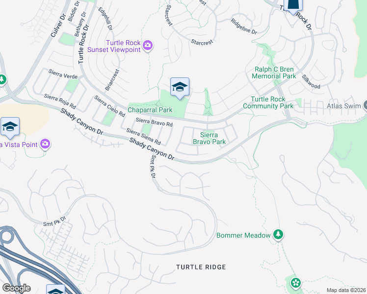 map of restaurants, bars, coffee shops, grocery stores, and more near 6162 Sierra Palos Road in Irvine