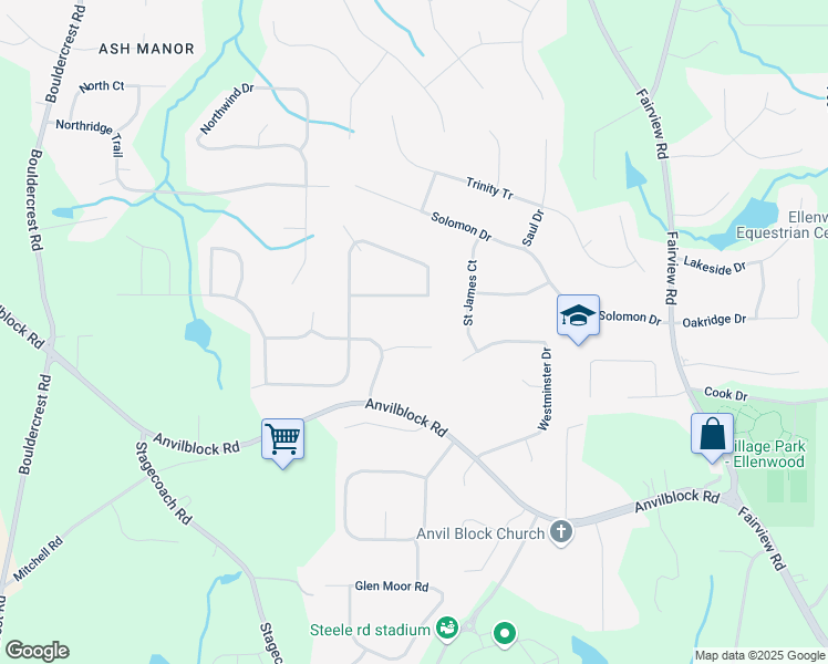 map of restaurants, bars, coffee shops, grocery stores, and more near 3702 Upton Court in Ellenwood