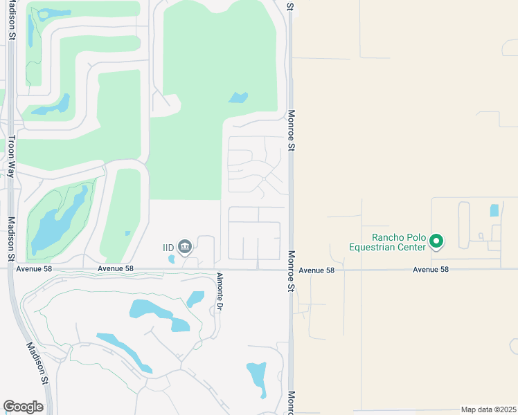 map of restaurants, bars, coffee shops, grocery stores, and more near Vida Bella Drive in La Quinta