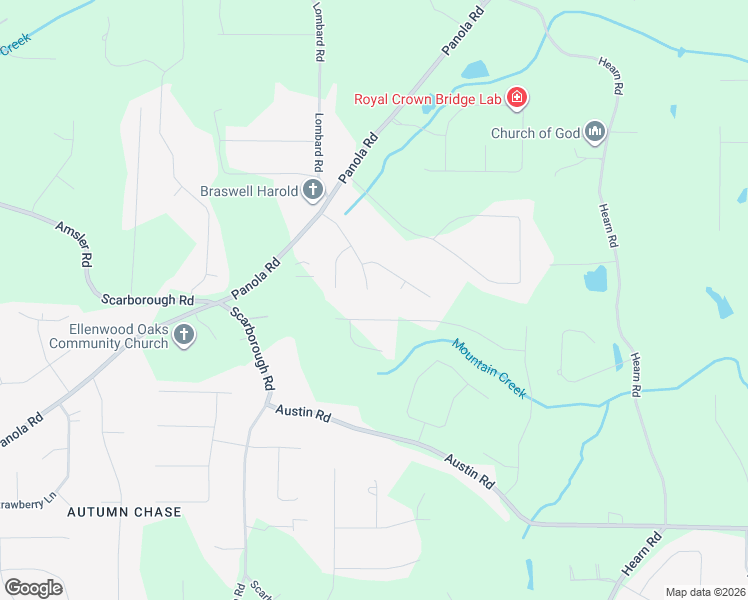 map of restaurants, bars, coffee shops, grocery stores, and more near 119 Scarborough Court in Ellenwood