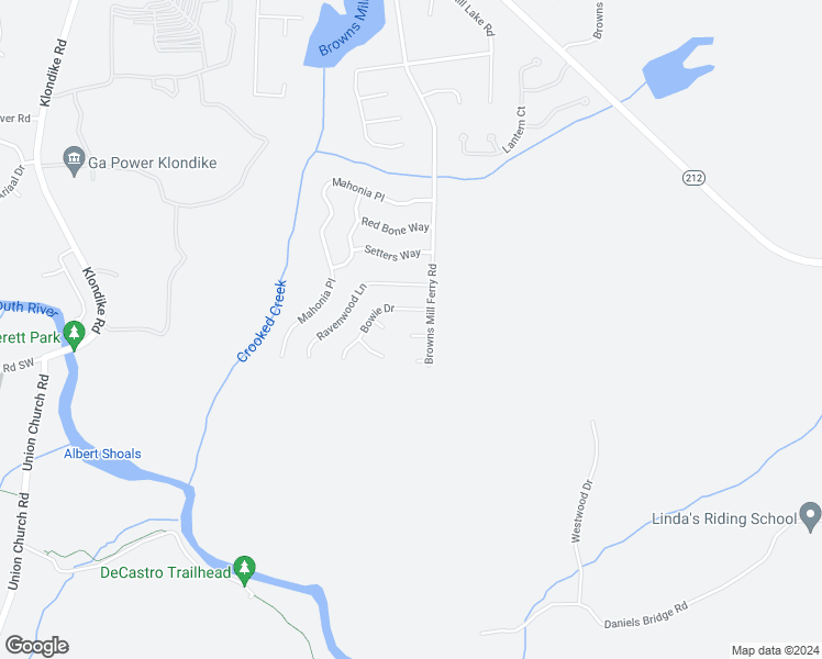 map of restaurants, bars, coffee shops, grocery stores, and more near 7124 Lamar Court in Lithonia