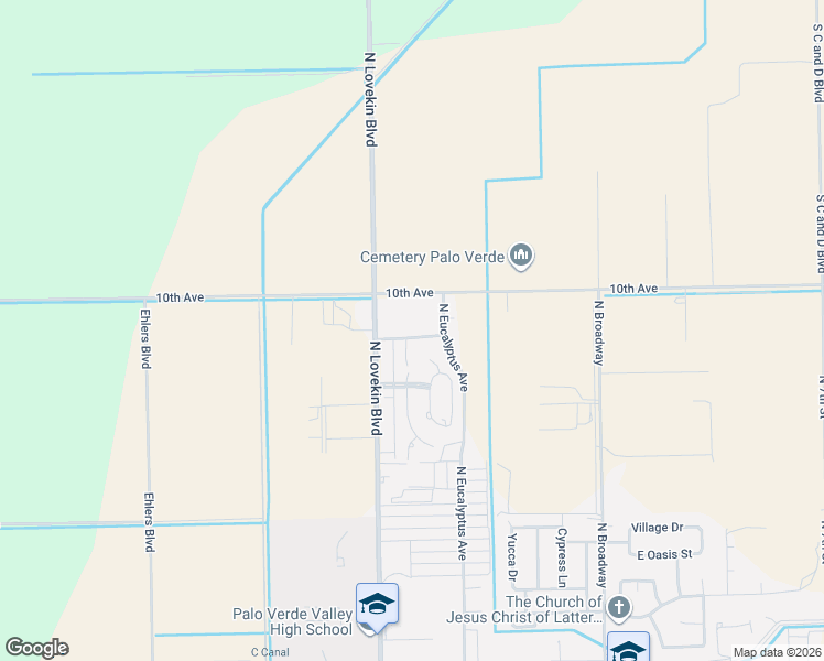 map of restaurants, bars, coffee shops, grocery stores, and more near 672 10th Avenue in Blythe
