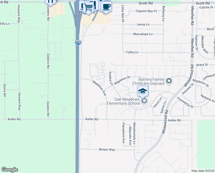 map of restaurants, bars, coffee shops, grocery stores, and more near 33800 Willow Haven Lane in Murrieta