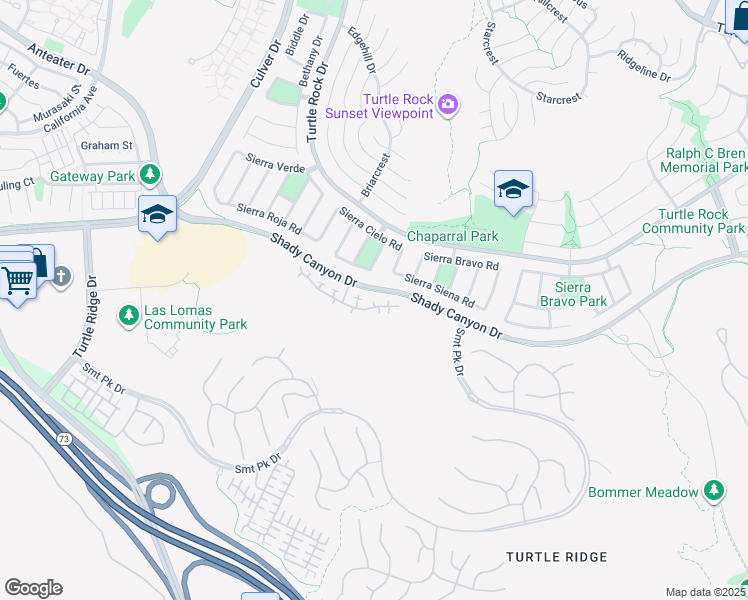 map of restaurants, bars, coffee shops, grocery stores, and more near 17 Shade Tree in Irvine