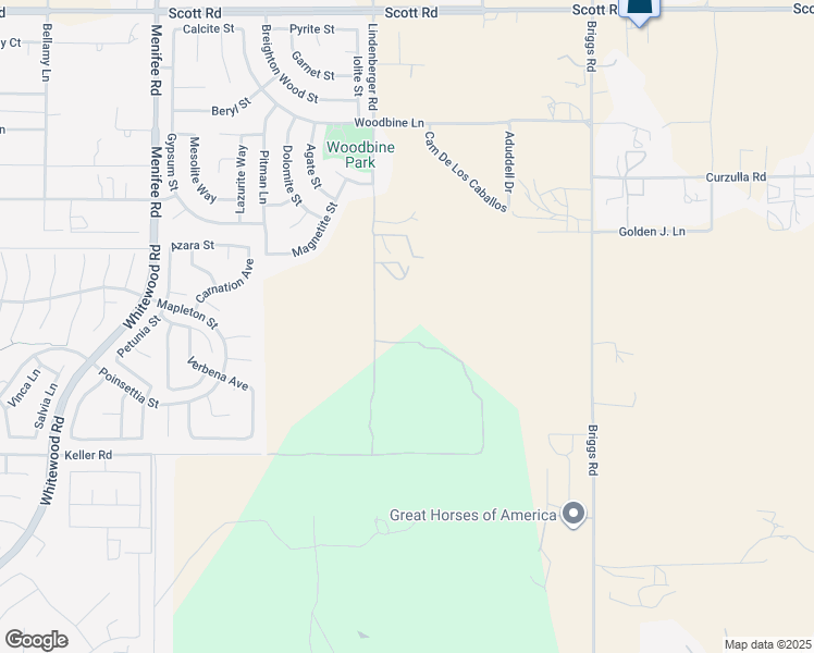 map of restaurants, bars, coffee shops, grocery stores, and more near 33680 Lindenberger Road in Menifee