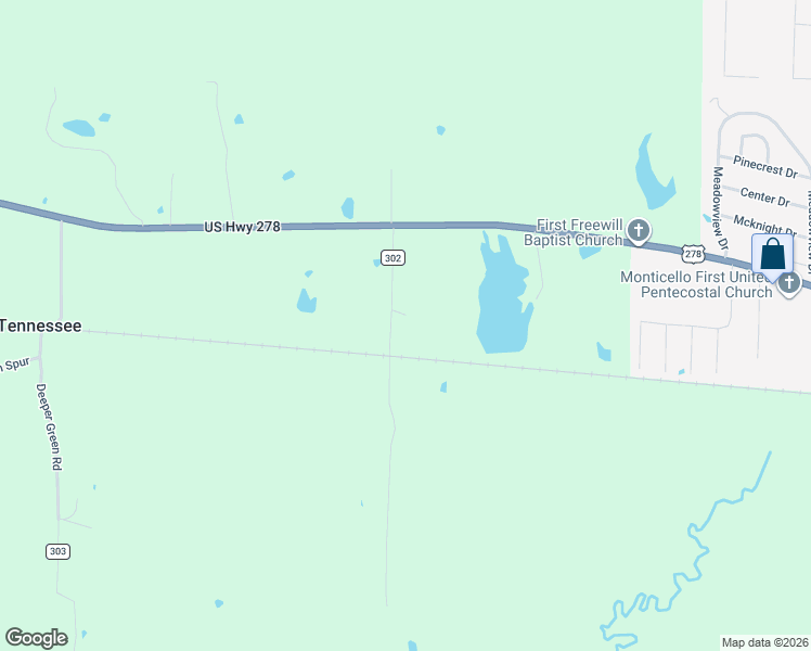 map of restaurants, bars, coffee shops, grocery stores, and more near 139 Tucker Lane in Monticello