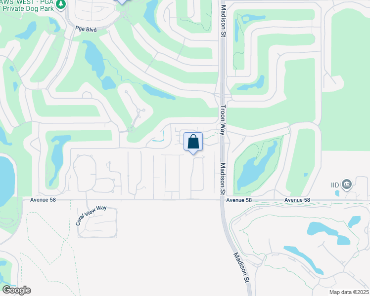 map of restaurants, bars, coffee shops, grocery stores, and more near 80789 Calle Azul in La Quinta