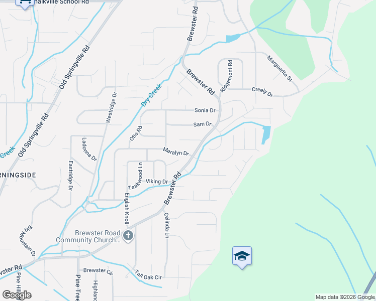 map of restaurants, bars, coffee shops, grocery stores, and more near 1724 Maralyn Drive in Birmingham