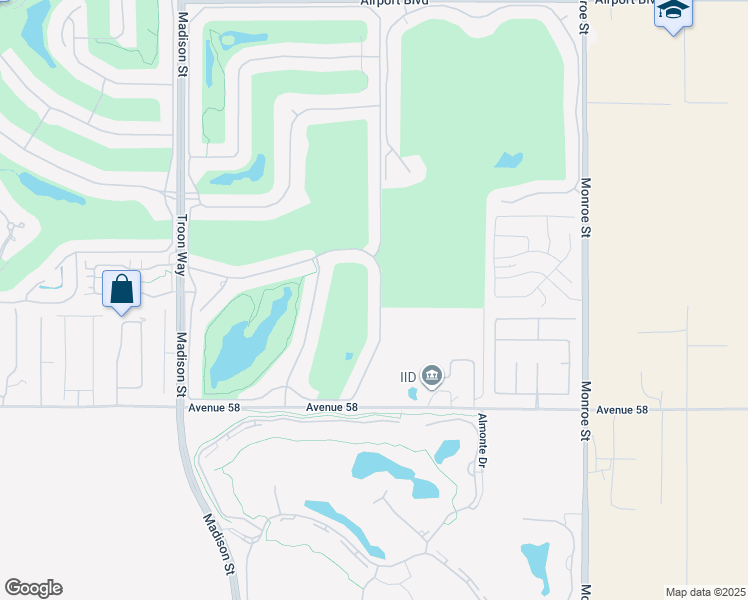 map of restaurants, bars, coffee shops, grocery stores, and more near 57555 Seminole Drive in La Quinta
