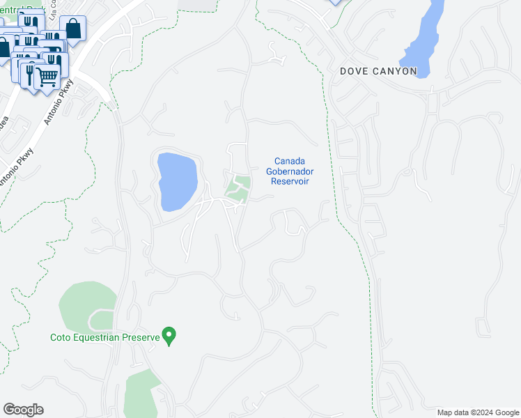 map of restaurants, bars, coffee shops, grocery stores, and more near 31742 Contijo Way in Trabuco Canyon