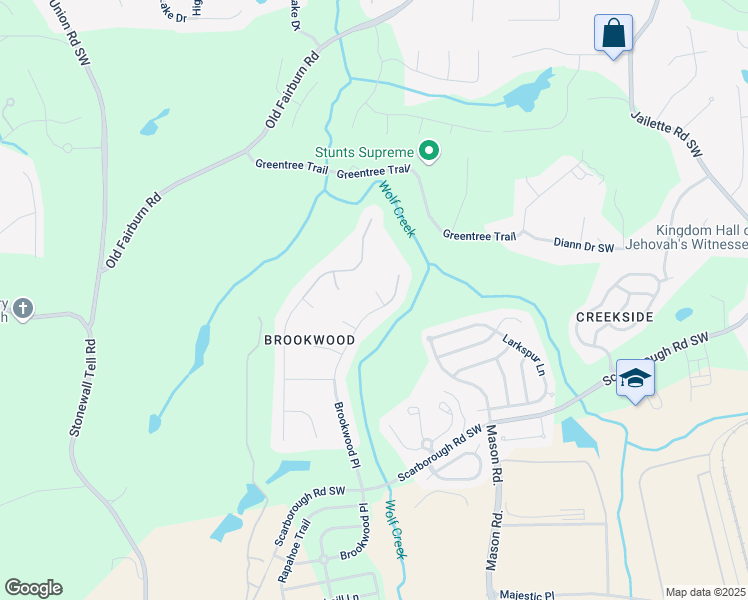 map of restaurants, bars, coffee shops, grocery stores, and more near 4922 Brookwood Place in Atlanta