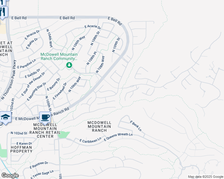 map of restaurants, bars, coffee shops, grocery stores, and more near 10870 East Le Marche Drive in Scottsdale