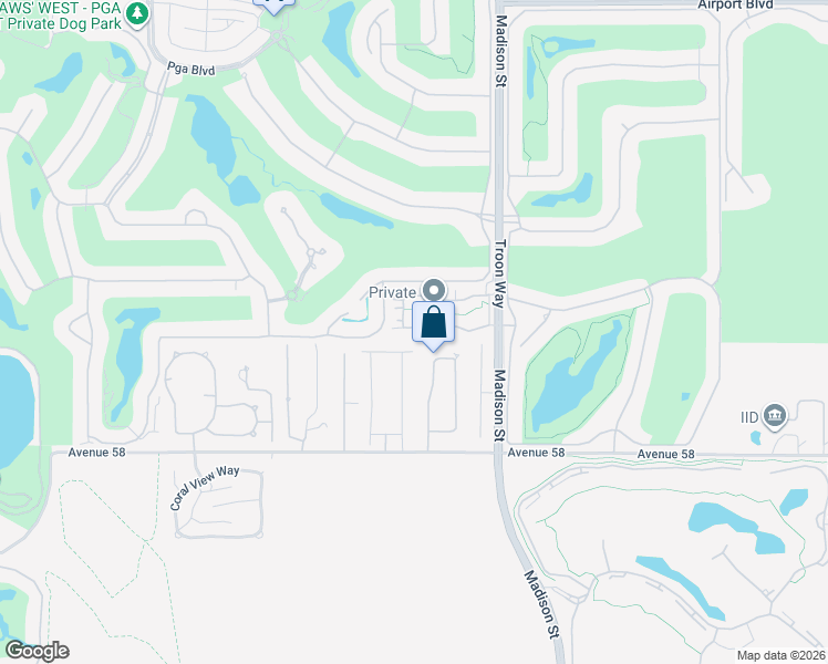 map of restaurants, bars, coffee shops, grocery stores, and more near 80813 Calle Azul in La Quinta