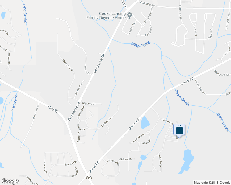 map of restaurants, bars, coffee shops, grocery stores, and more near 4600 Demooney Road in Fairburn