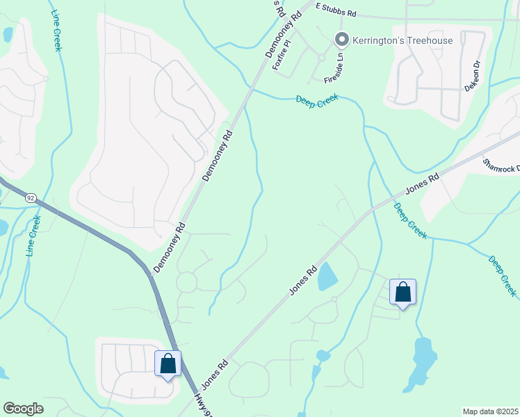 map of restaurants, bars, coffee shops, grocery stores, and more near 4600 Demooney Road in Fairburn