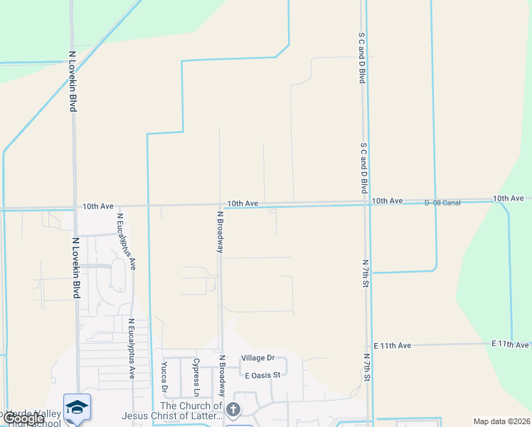 map of restaurants, bars, coffee shops, grocery stores, and more near 1285 Jennifer Court in Blythe