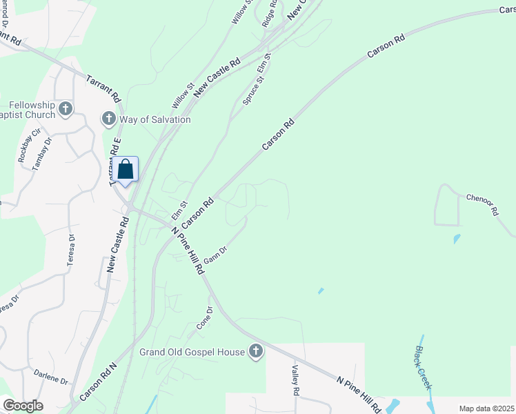 map of restaurants, bars, coffee shops, grocery stores, and more near 1450 Carson Road in Birmingham