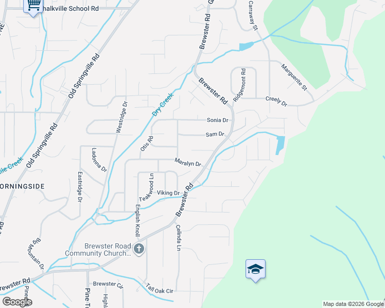 map of restaurants, bars, coffee shops, grocery stores, and more near 1700 Maralyn Drive in Birmingham
