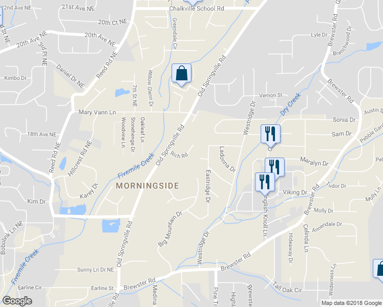 map of restaurants, bars, coffee shops, grocery stores, and more near 919 Rich Road in Birmingham