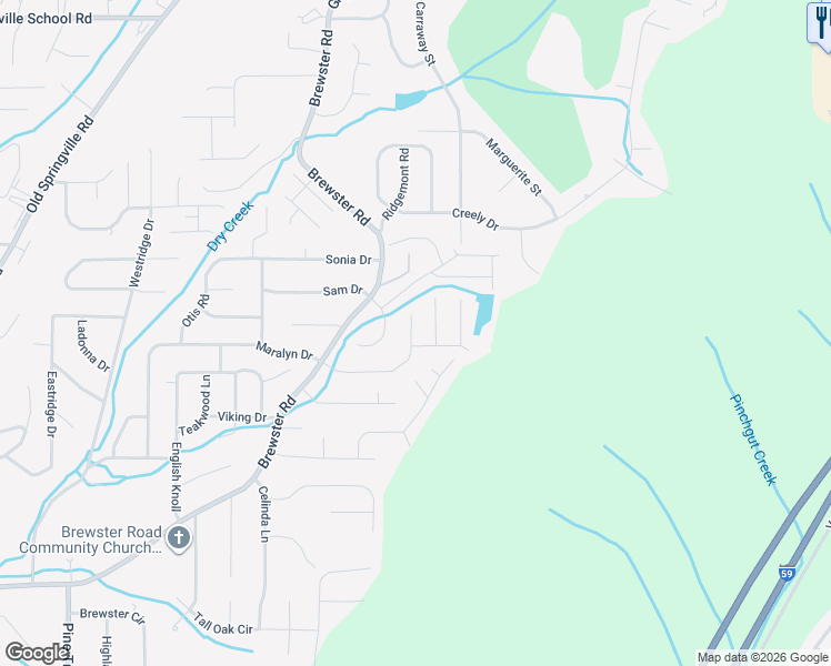 map of restaurants, bars, coffee shops, grocery stores, and more near 1902 Pebble Lake Circle in Birmingham
