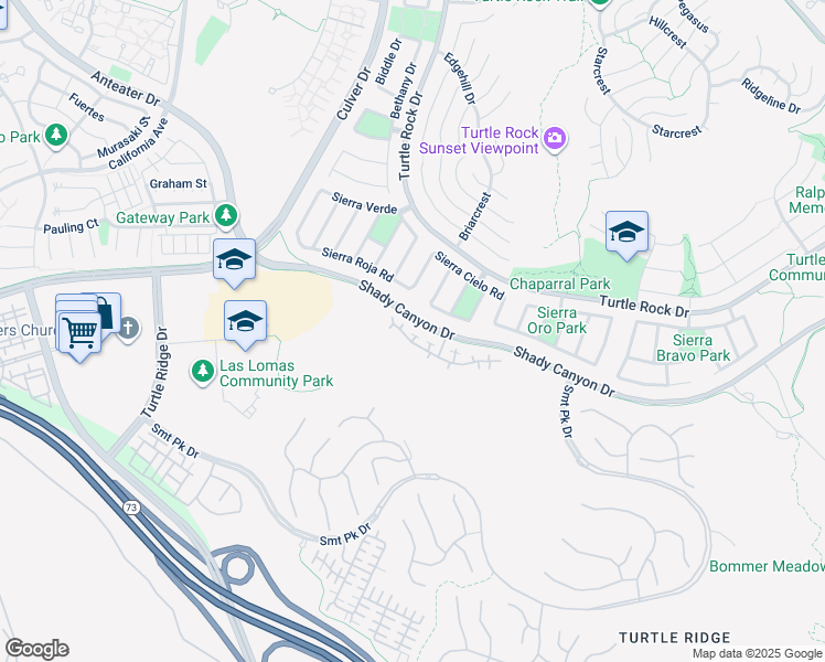 map of restaurants, bars, coffee shops, grocery stores, and more near 61 Shade Tree in Irvine