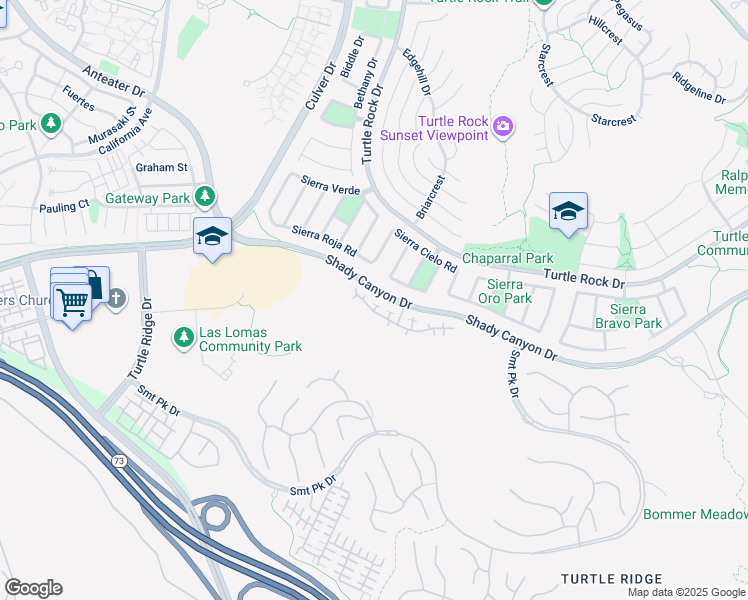 map of restaurants, bars, coffee shops, grocery stores, and more near 61 Shade Tree in Irvine