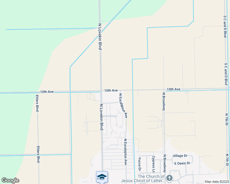 map of restaurants, bars, coffee shops, grocery stores, and more near 650 10th Avenue in Blythe