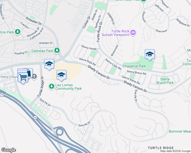 map of restaurants, bars, coffee shops, grocery stores, and more near 72 Shade Tree in Irvine