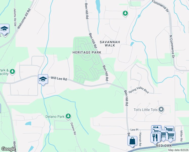 map of restaurants, bars, coffee shops, grocery stores, and more near 4798 West Park Circle in College Park