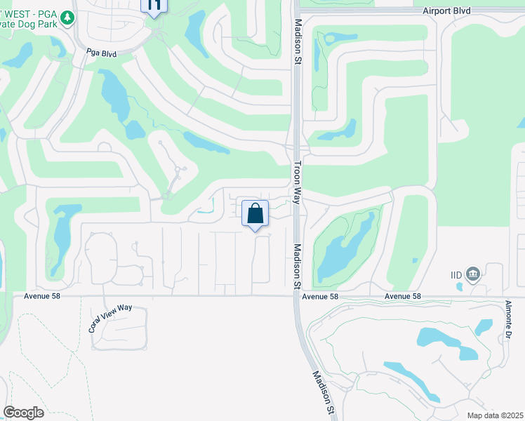 map of restaurants, bars, coffee shops, grocery stores, and more near 80884 Calle Azul in La Quinta