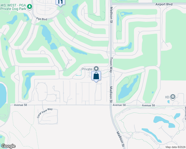 map of restaurants, bars, coffee shops, grocery stores, and more near 80836 Calle Azul in La Quinta