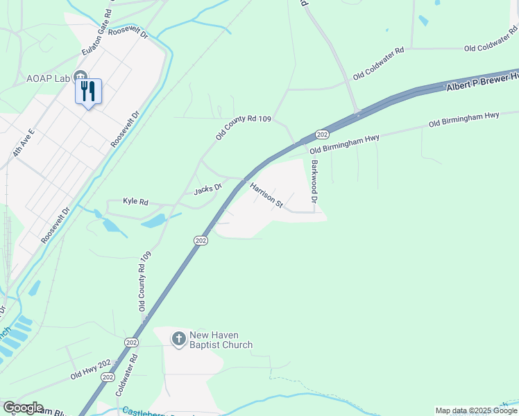 map of restaurants, bars, coffee shops, grocery stores, and more near 79 Coleman Lane in Anniston