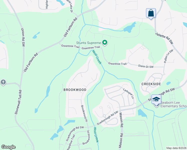 map of restaurants, bars, coffee shops, grocery stores, and more near 310 Wolfcreek Cove in College Park