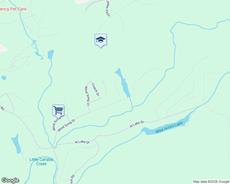 map of restaurants, bars, coffee shops, grocery stores, and more near 7533 Carriage Cove in Trussville
