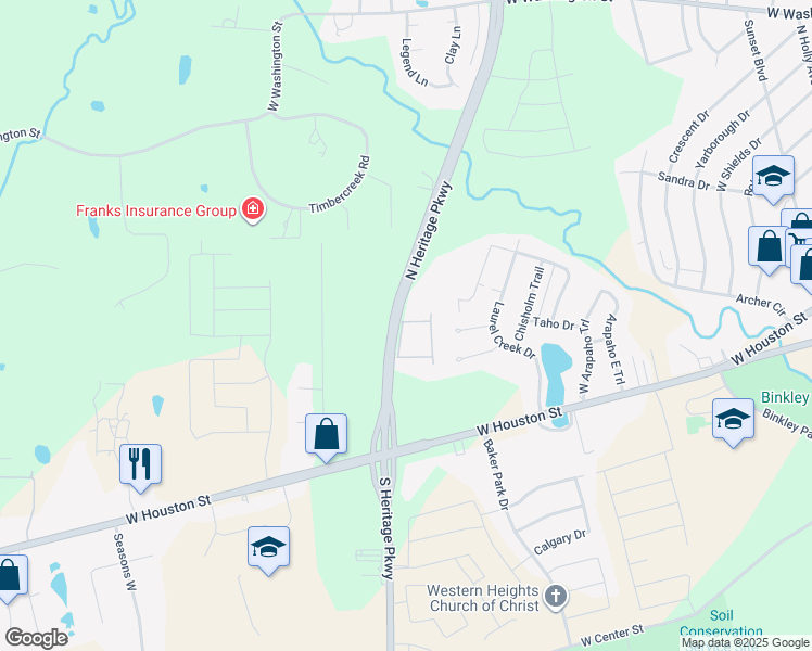 map of restaurants, bars, coffee shops, grocery stores, and more near 418 Farm to Market Road 1417 in Sherman