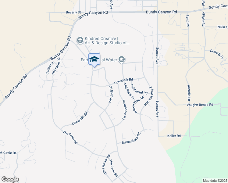 map of restaurants, bars, coffee shops, grocery stores, and more near 33660 Windmill Road in Wildomar